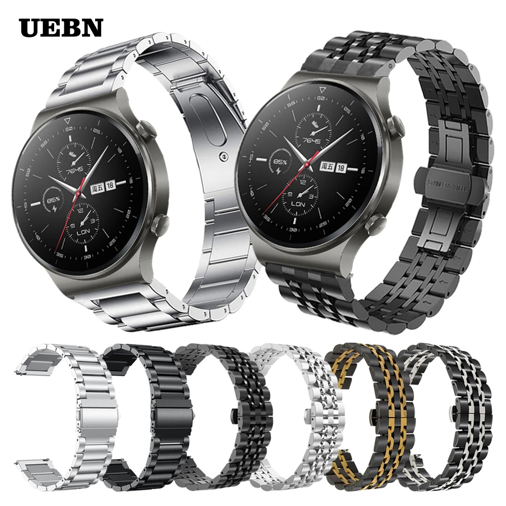 UEBN Classic Metal stainless steel Wrist Band For Huawei Watch GT 2 Pro Smartwatch Strap for GT 2 42 46mm 2e Bracelet Watchbands