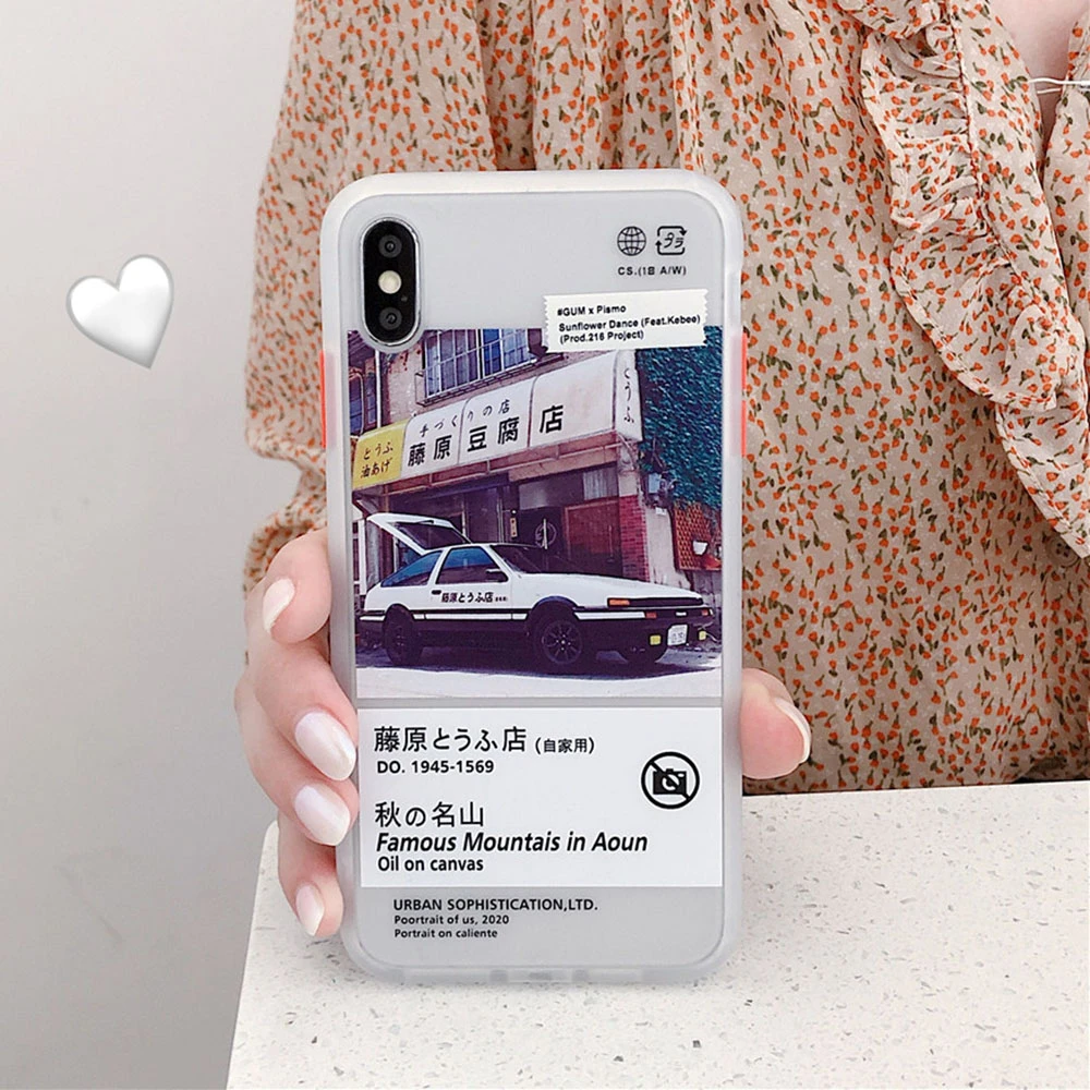 Japan Classic Comic Initial D JDM AE86 Phone Case For iPhone 11 12 Pro X XR XS Max 8 7 plus Luxury skin feel Matte PC Cover