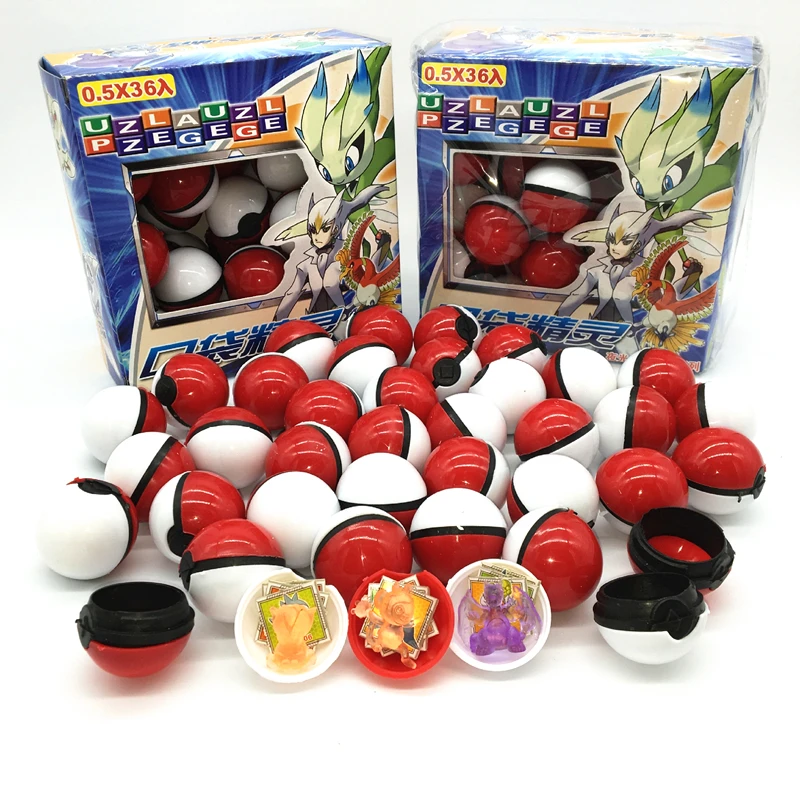 36 Pcs Pokeball+36 Pcs Figures Original Pokemon Toys Ball With Figure Model Toys For Children With Box