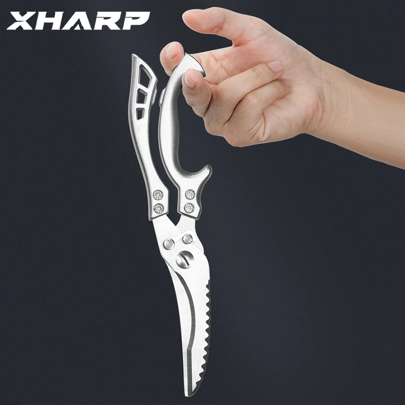 Chef Knife Shears Chicken Bones Scissors Kitchen Cooking Cutter 4Cr13Mov Stainless Steel Japanese Shear Poultry Fish Scissors