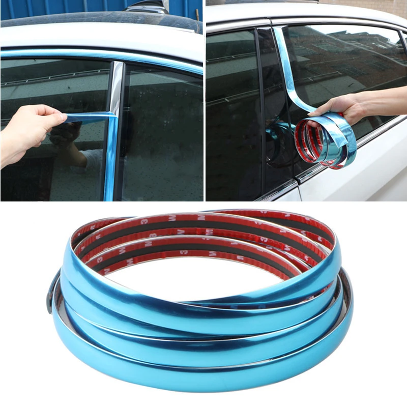 Sliver Exterior Car Chrome Body Strip Bumper Auto Door Protective Moulding Styling Trim Sticker Trim Strip Tape Bumper