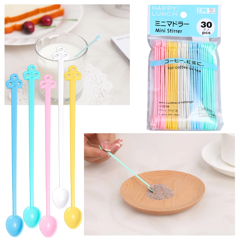 30Piece Mini Candy-colored Cute Dispensing Spoon Jewelry Tool Resin Silicone Mold Tools Stirring Stick