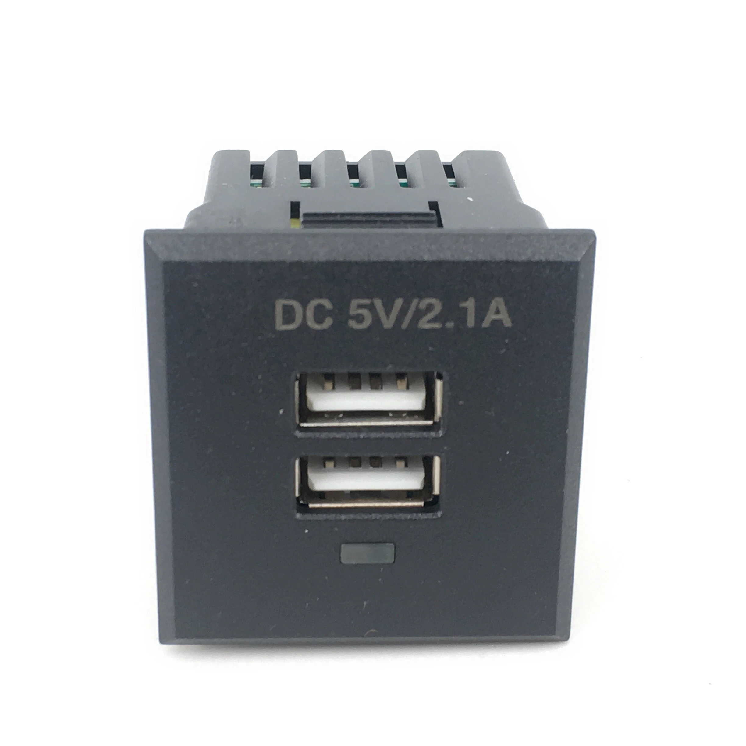 Black 5V 2.1A Card-type dual USB power socket embedded USB desktop socket DC charging power socket module