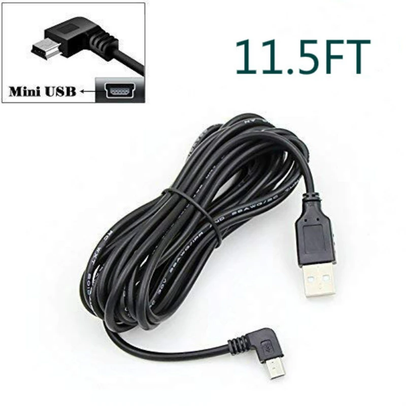Charging Power Cable for Dash Cam USB 2.0 to Mini USB Car Vehicle Power Charger Adapter Cord for GPS DVR Rearview Mirror Cam