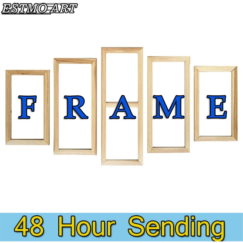 Wood Photo Frame wall art Canvas Oil Painting Fame DIY 60x90 70x140 Natural Wooden Picture Frame cuetom home decor Poster Frame