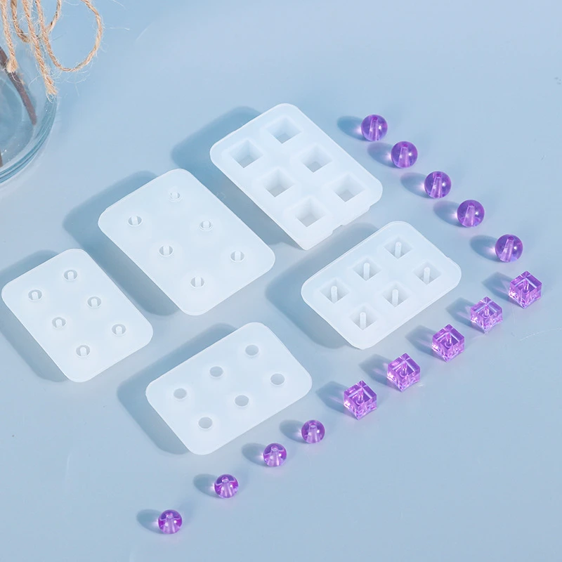 NOT AS LONG Diy Glue Mold 6 Rrid Ball 6 Grid Cube Earrings Bracelet Silicone Mold Handmade Mirror Resin New Product