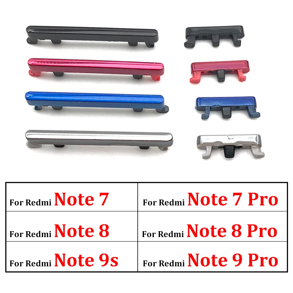 For Xiaomi Redmi Note 7 Pro SIde Volume Button + Power ON / OFF Buttton Key Set For Redmi Note 8 9 9S Pro Replacement Parts
