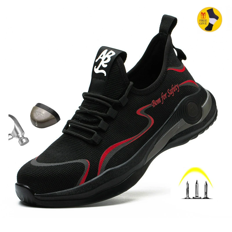 Lightweight Work Shoes Sneakers Puncture-Proof Safety Shoes Men Indestructible Work Boots Construction Work Safety Boots Men
