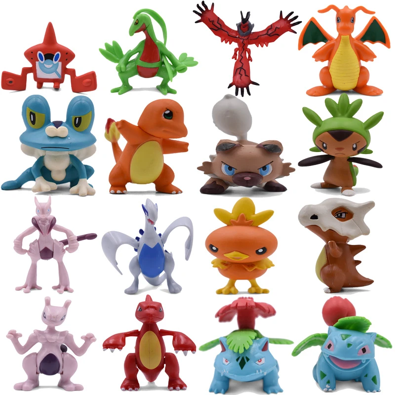 4-9CM Charmander Cubone Torchic Yveltal Dragonite Mega Mewtwo X Venusaur Rotom Rockruff Froakie Anime Action PVC Toys Figures