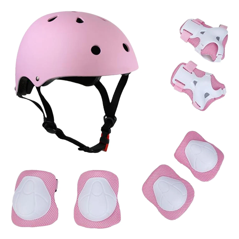 Lixada 7Pcs/Set Kids Children Roller Skating Skateboard Cycling Bike Bicycle Helmet Knee Wrist Guard Elbow Pad Set Boys Girls