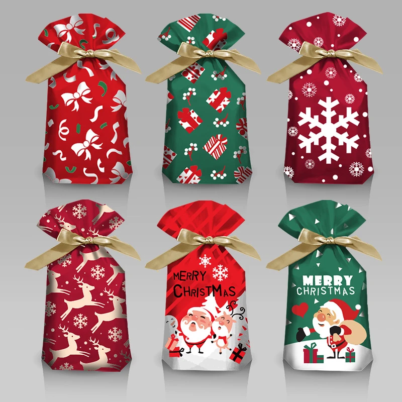 2022 Christmas candy bag Santa gift bag Christmas decoration for home Snowflake Noel present bag Christmas wrap Holders new year