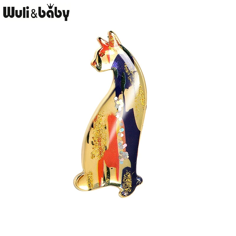Wuli&baby New Style Enamel Lepoard Animal Brooches For Women Party Casual Office Brooch Pins Gifts