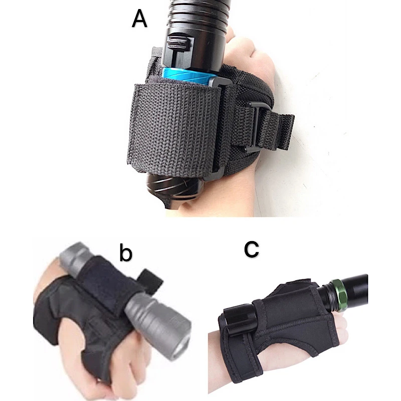 2020 New Underwater Scuba Diving Dive LED Torch Flashlight Holder Soft Black Neoprene Hand Arm Mount Wrist Strap Glove drop ship