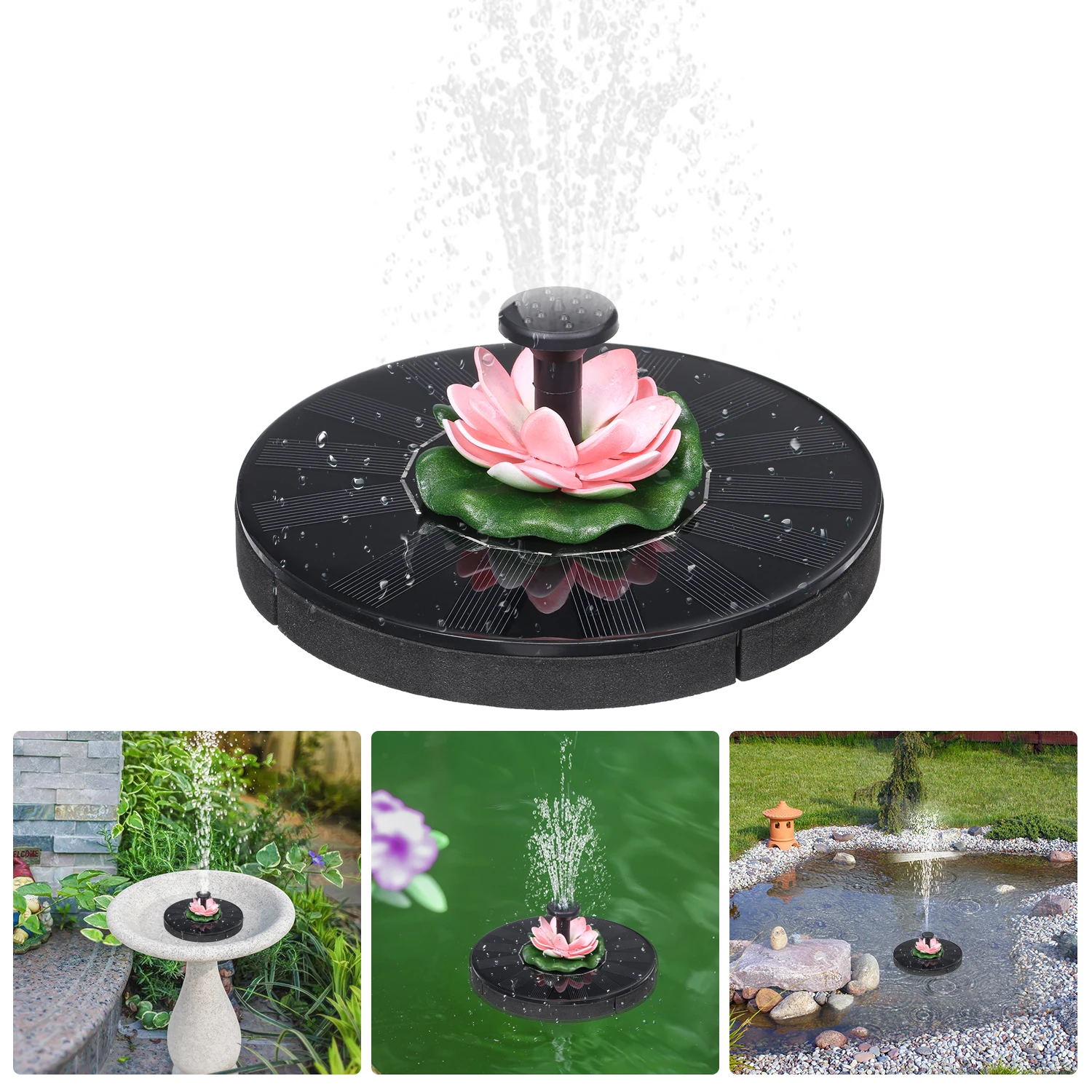 Solar Fountain Round Water Source Home Water Fountains Decoration Garden Pond Swimming Pool Bird Bath Waterfall фонтан для сада