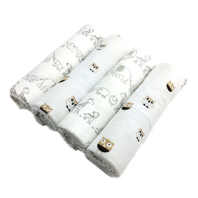 ruyi bebe 4Pcs/Pack 100% cotton supersoft flannel receiving baby blanket swaddle baby bedsheet 76*76CM baby blankets newborn