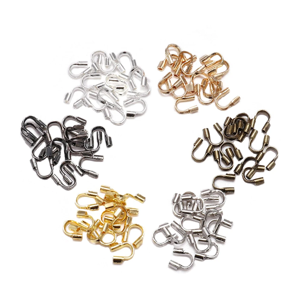 30-100pcs 4.5x4mm Wire Protectors Wire Guard Guardian Protectors loops U Shape Accessories Clasps Connector For Jewelry Making