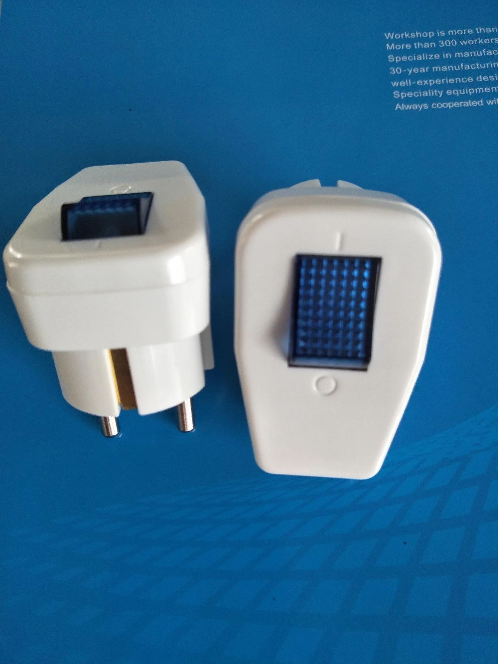 Plugs with Blue Lamp,EU Type of Adaptor