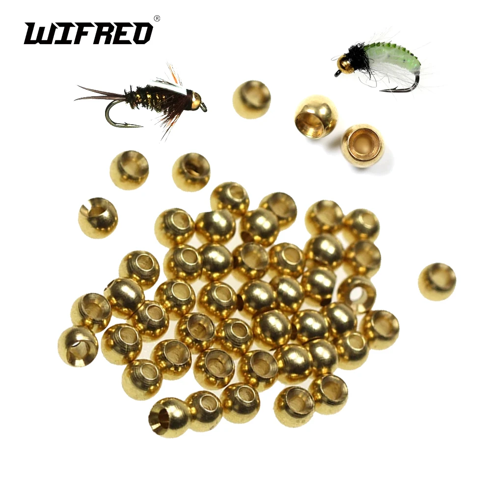 Wifreo 50pcs Fly Tying Brass Beads Nymph Bead Head Fly Tying Bead 2.3mm 2.8mm 3.4mm 3.8mm China Fly Fishing Material Wholesale