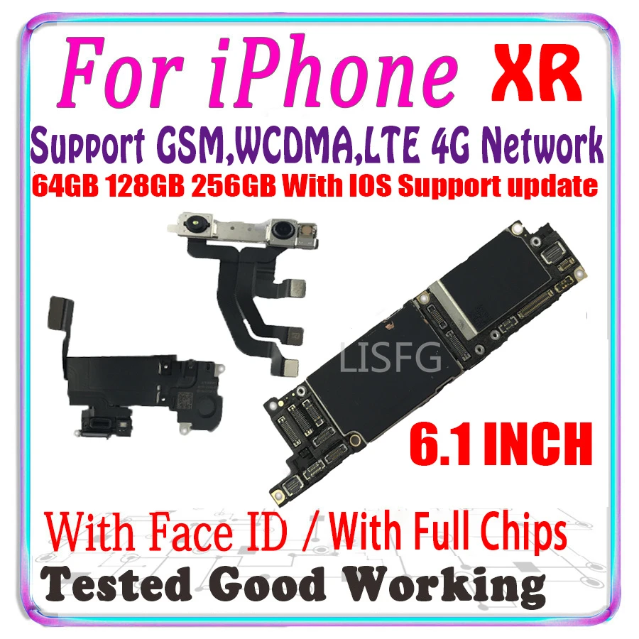 Support Update For iPhone 11 Pro Max & XS & XR & XS MAX Motherboard 256GB 128GB 64GB Logic board With IOS System Free iCloud