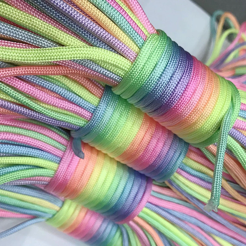 5M 4mm Colorful Parachute Cord Lanyard Rope 7 Strand DIY Jewelry Bracelet Making Accessories