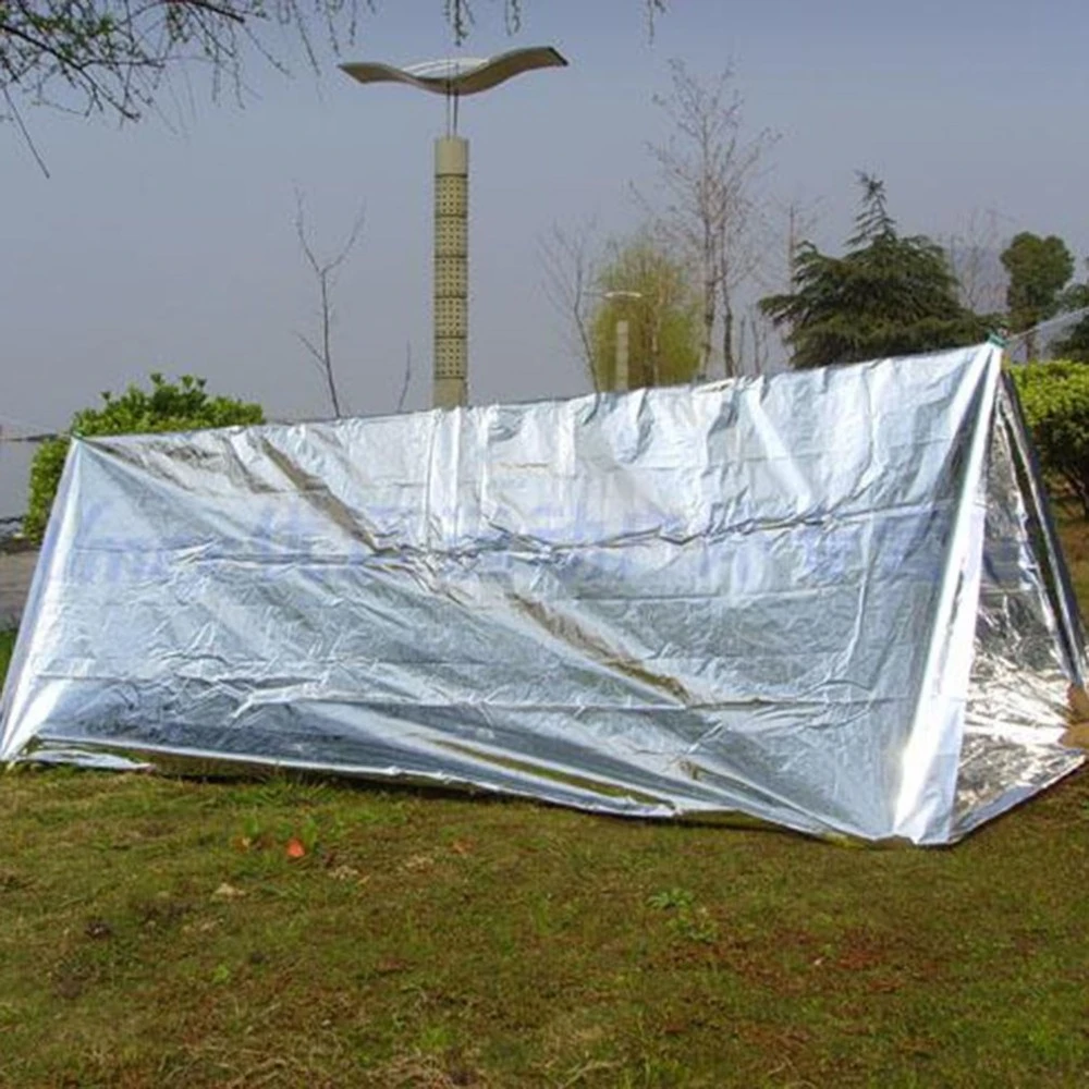 Large Size Waterproof Disposable Outdoor Military Survival Emergency Rescue Space Foil Thermal Blanket First Aid Sliver Curtain