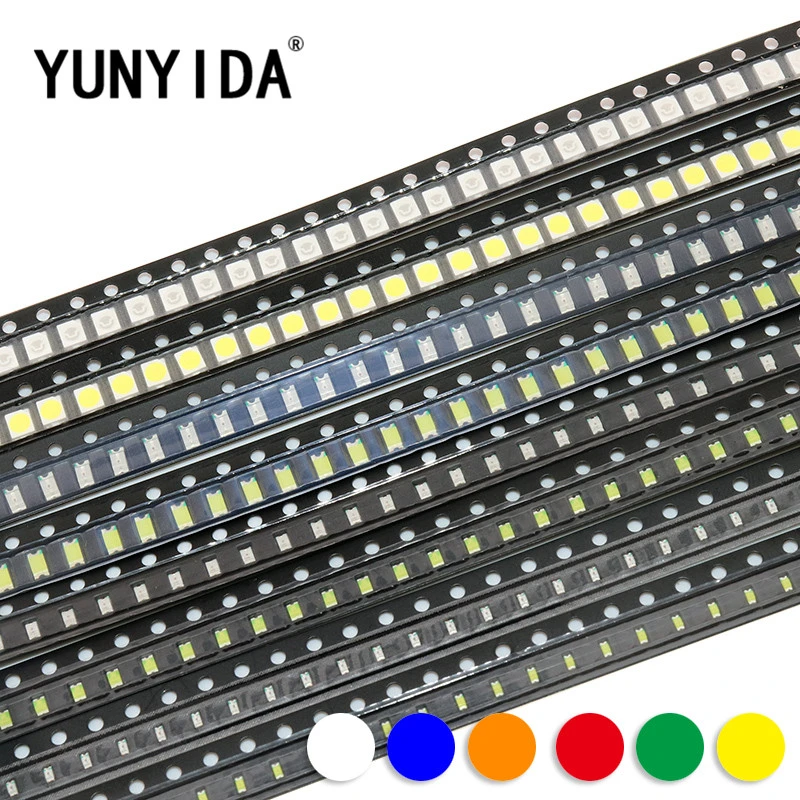 0603 0805 1206 3528 5050 5730 SMD  LED   Red  Yellow  Green  White  Blue Orange  light  emitting diode  100pcs/lot