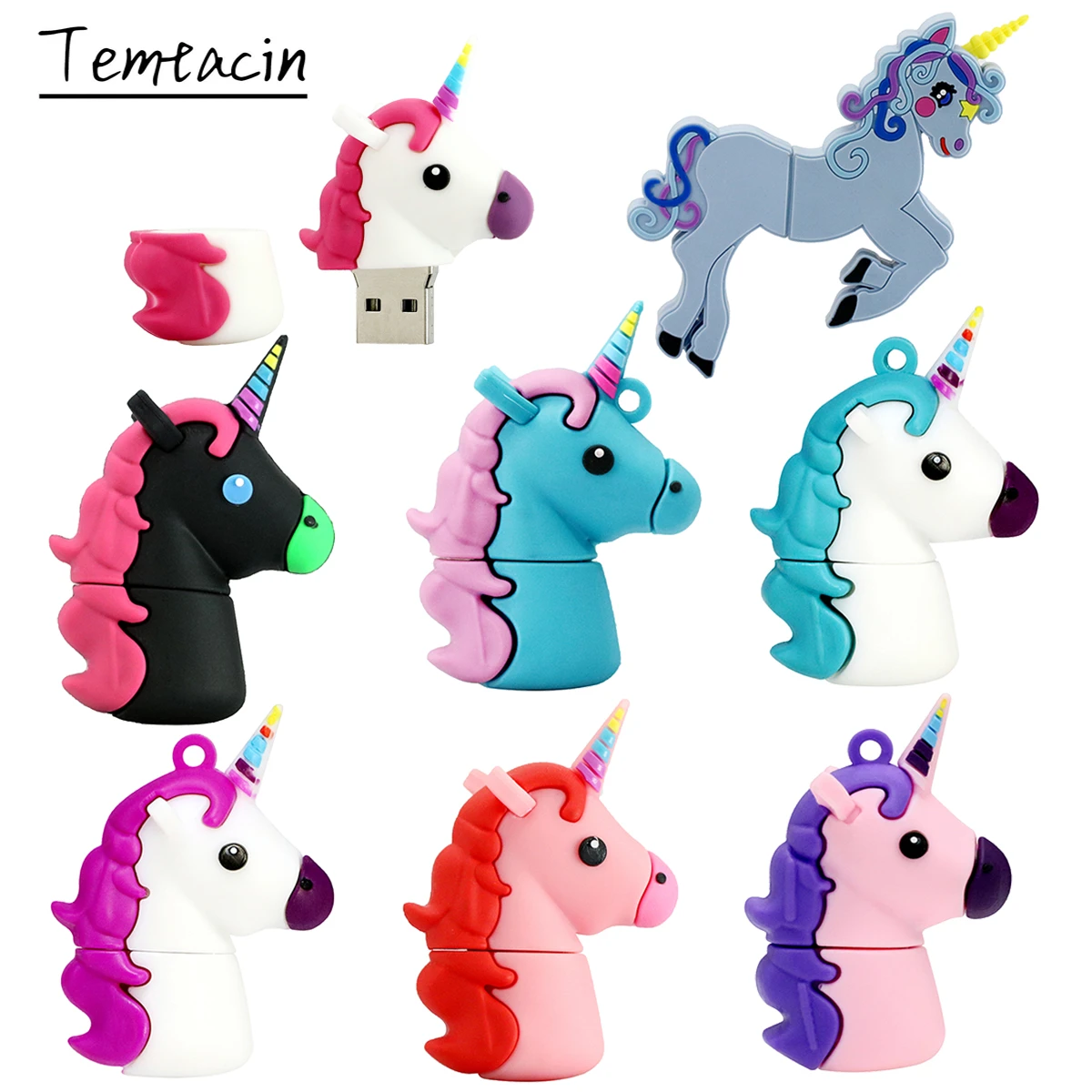 Cartoon USB Flash Drive 256GB Lovely Unicorn Pen-drive 16GB 32GB 64GB Pendrive Cle USB 2.0 Memory Disk 128GB Memoria USB Stick