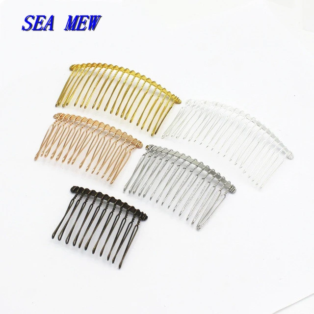 5 PCS Metal Alloy Iron Hair Combs Blank Base 12/15/20 Teeth Hair Combs DIY Hair Accessories For Jewelry Making