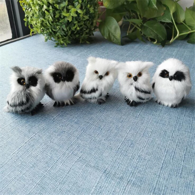 Creative Cute Owl Plush Toys Accessories Kids Gift Handmade Crafts Collection Office Decoration Miniature Figurines 5*4.5*7Cm
