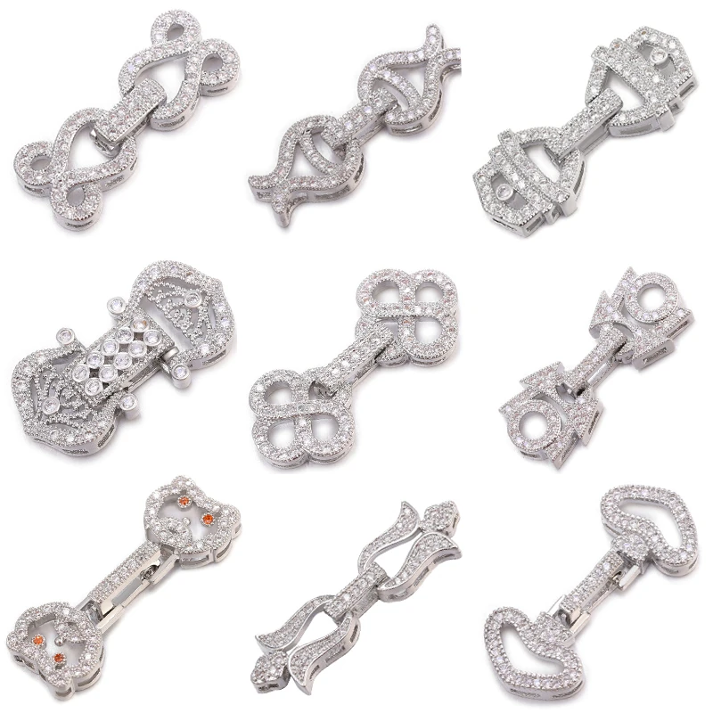 Juya DIY Copper Connector Fastener Clasps Accessories For Women Natural Stones Pearls Bracelet Necklace Making Material Supplies