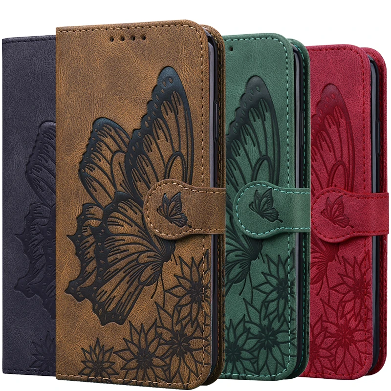 Flower Butterfly Leather Flip Soft Cover For Xiaomi Redmi Note 9S 8 9 Pro Max 9A 8A Dual Mi 10T Lite Poco M3 Wallet Case Shell