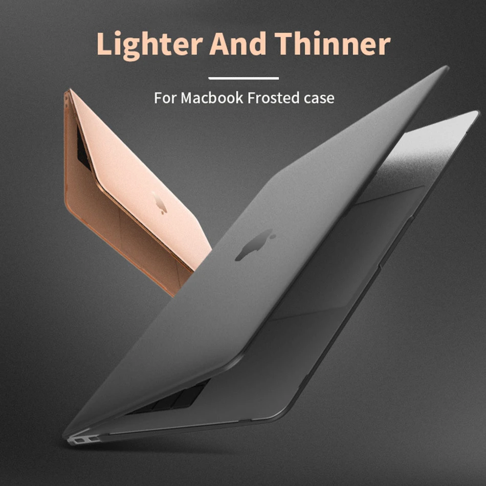 Matte Frosted Case Laptop Case for Apple MacBook Air Pro 13.3 15 13 12 Inch Case New Pro 13 A1932 A1989 Cover with Touch Bar