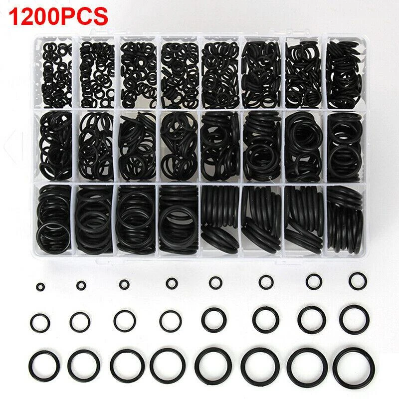 1200PCS NBR O Ring Seal Ring Kit Rubber Thickness 1/1.5mm Nitrile Rubber NBR O-Ring Gasket Sealing Ring Waterproof O Ring Rubber