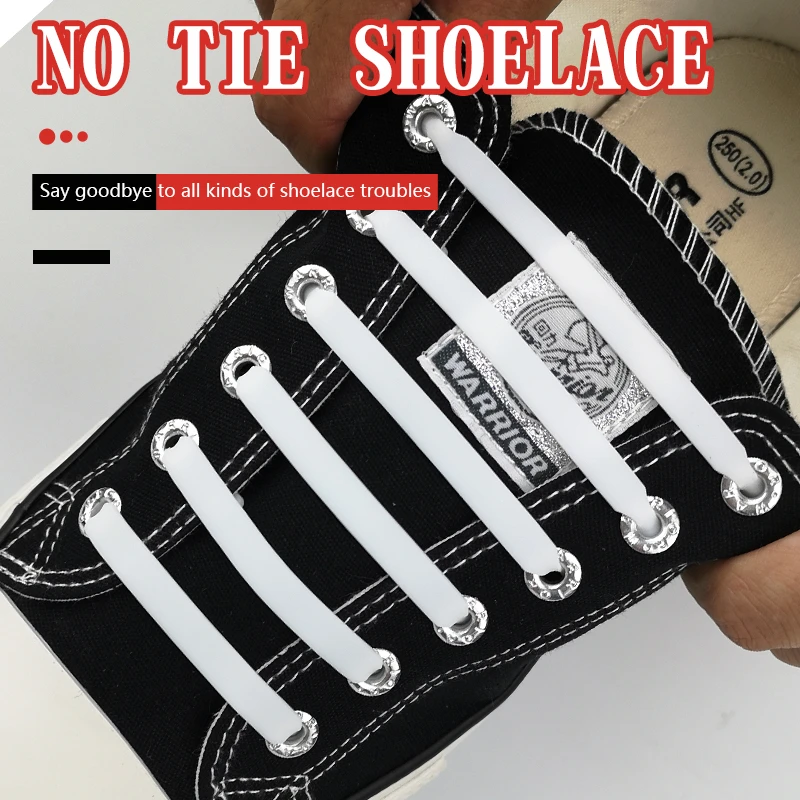 12Pcs/Set Silicone Elastic Arrow Shape Shoelaces  No Tie Shoelace Lacing Kids Adult Sneakers Quick Shoe Lace Rubber Zapatillas