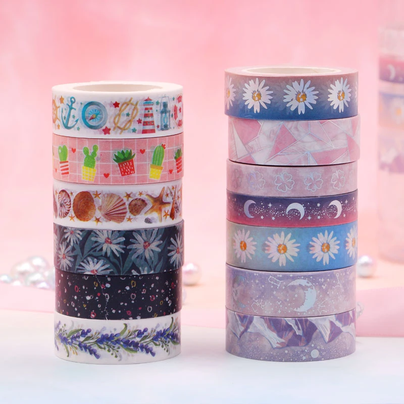 Kawaii Daisy moon Washi Tape Ocean geometry Decorative Adhesive Tape DIY Scrapbooking Sticker Label Stationery Masking tape