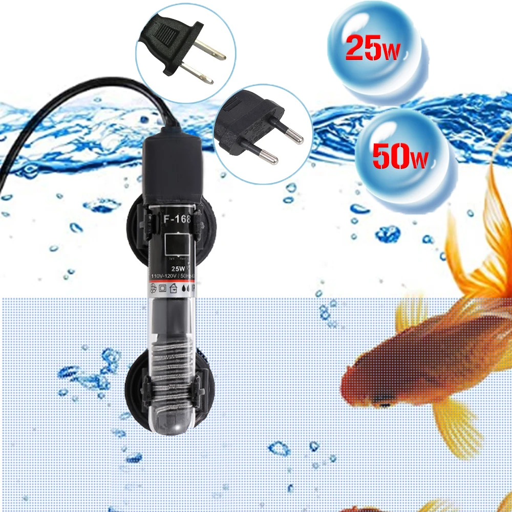 Mini Aquarium Heater Submersible Auto Thermostat Heater Fish Tank Water Heater Quartz Tube with Suction Cup Aquarium Accessories