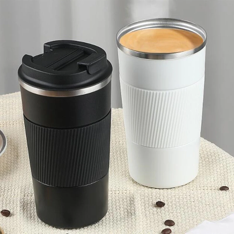 380ml/510ml Portable Stainless steel 304 Coffee Mug With Non-slip Case Thermos Mug Travel Thermal Cup Thermosmug For Gifts