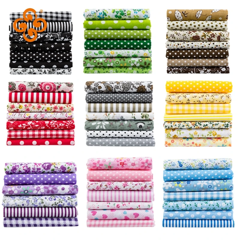 24*25Cm Or 10*10Cm Cotton Fabric Printed Cloth Sewing Quilting Fabrics For Patchwork Needlework DIY Handmade Accessories T7866