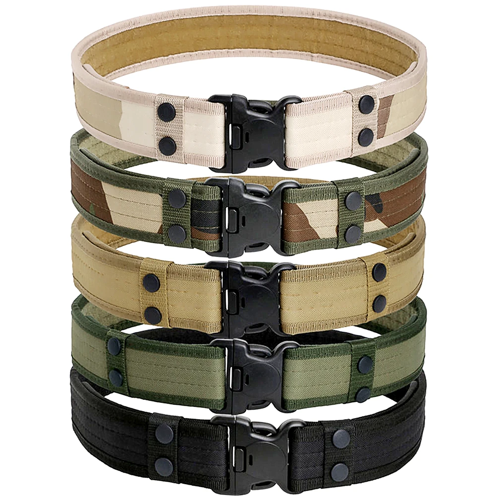 Army Style Combat Belts Quick Release Tactical Belt Fashion Men Canvas Waistband Outdoor Hunting Military Adjustable Sport Belt