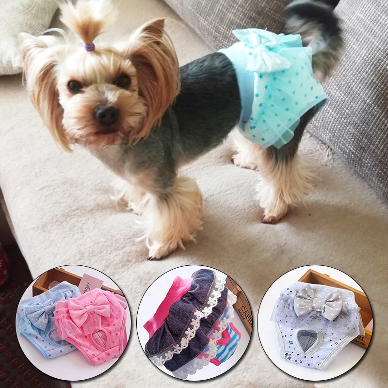 Pet Dog Diaper Sanitary Physiological Pants Washable Female Dog Shorts Panties Menstruation Underwear Pet Briefs For Female Dogs