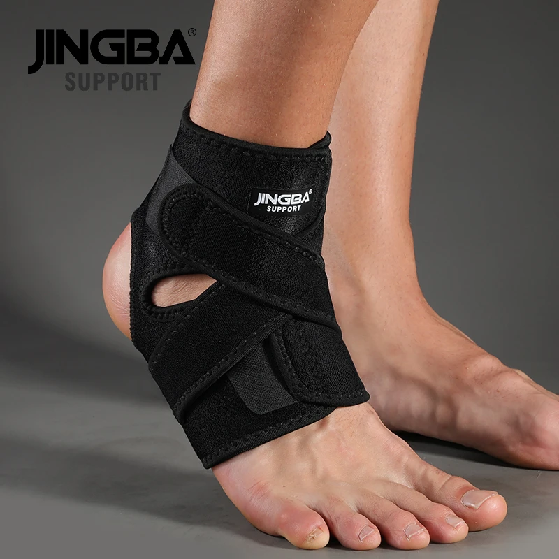 JINGBA SUPPORT 1PCS 3D Neoprene Adjustable Ankle Support Protector Football Basketball Ankle Support Brace Protective tobillera