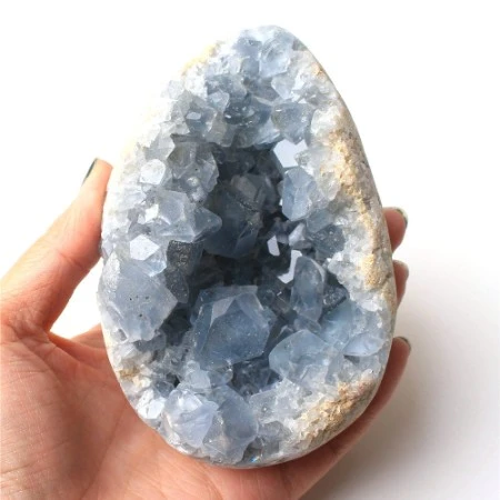 1PC 30-200g Madagascar Natural Celestite Crystal Druzy Cluster Sky Blue Geode Mineral Specimen Home Decor