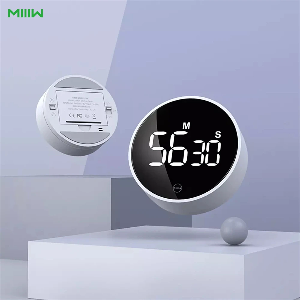 MIIIW LED Digital Kitchen Timer For Cooking Shower Study Stopwatch Alarm Clock Magnetic Electronic Cooking Countdown Time Timer