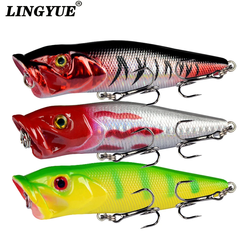 New Arrival 1 pcs Big Popper Fishing Lures 9.5cm 12g 3d Eyes Bait Topwater Crankbait Wobblers Tackle Isca Poper Japan