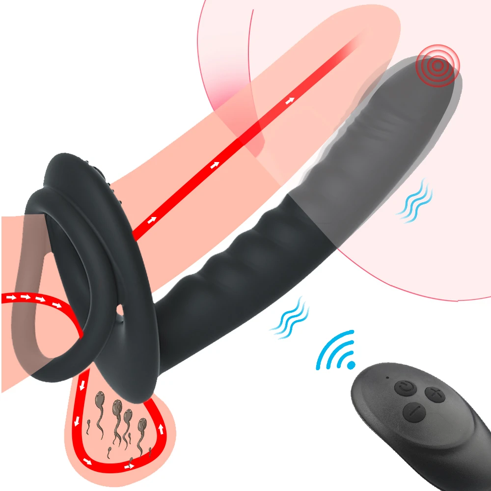 10 Frequency Double Penetration Anal Plug Dildo Butt Plug Vibrator For Men Strap On Penis Vagina Plug Adult Sex Toys For Couples