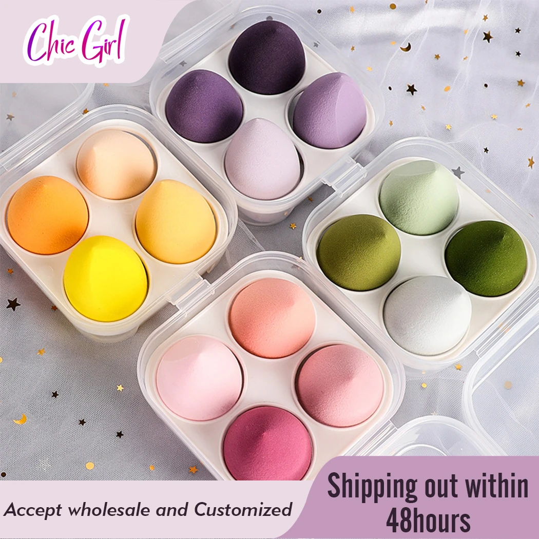 4Pcs Makeup Sponge Soft Beauty Blender Discount Make Up Water Tear Drop Fondation Powder Cream Concealer Cosmetic Sponge Puff