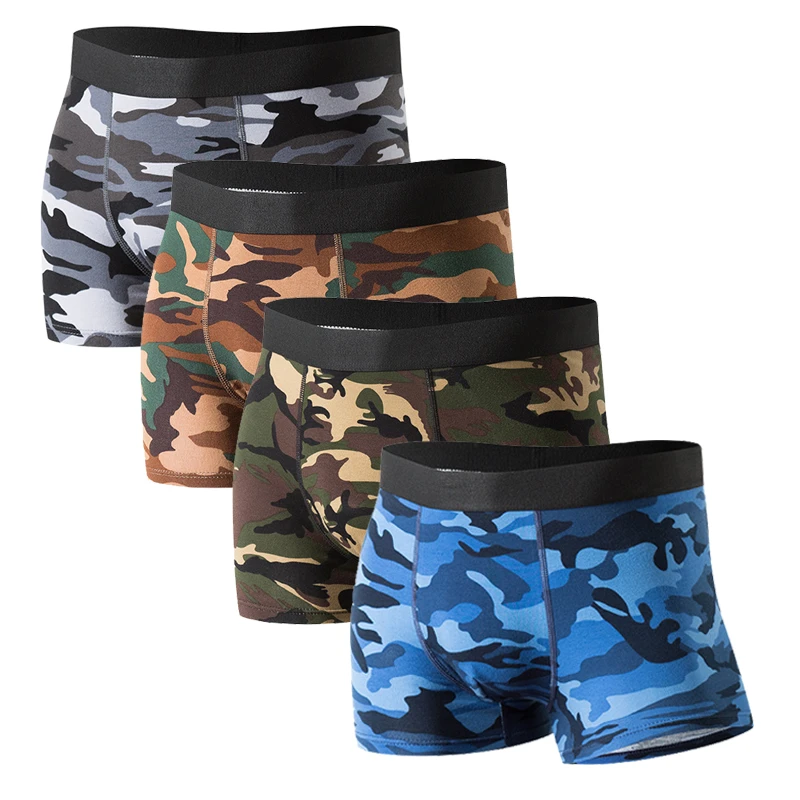 Underpants Man Sexy Boxer Shorts Quality Cotton Camouflage  National Underwear Army Green Insulated Winter Warm Panties For Men