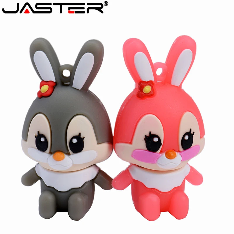 JASTER  Cartoon Rabbit USB Flash Drive 4GB  8GB 16GB 32GB 64GB  128GB  Stick Pendrive Thumb U Disk Gift