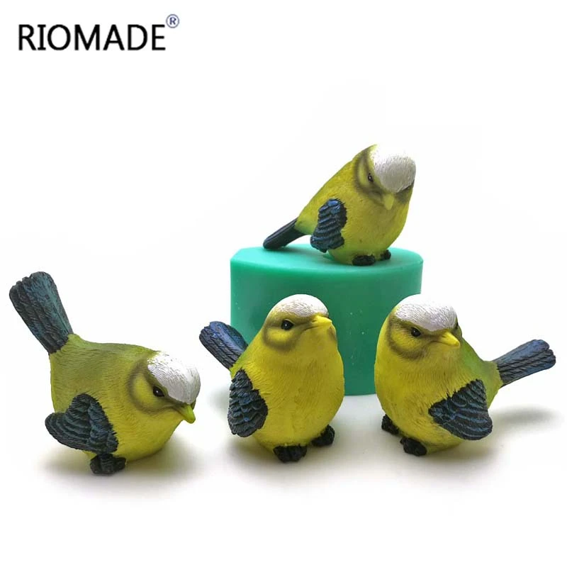 3D Simulation Cuckoo Silicone Mold Bird Shape Cake Decoration Tools Sparrow Sculpture Chocolate Candle Molds Birds Mould