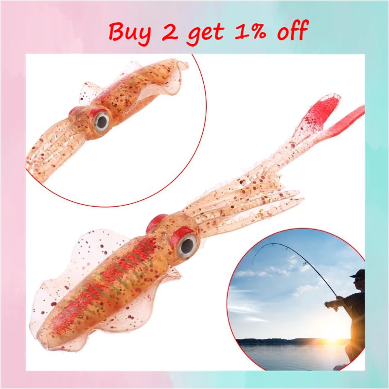 Sea Fishing Bionic Squid Bait with Ear Thin Fin Soft Baits Fish-shaped Fake Lure Fish Bite